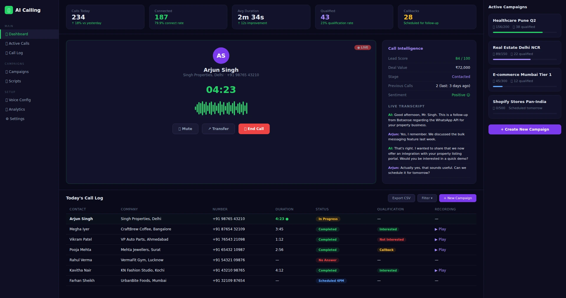 platform dashboard screenshot